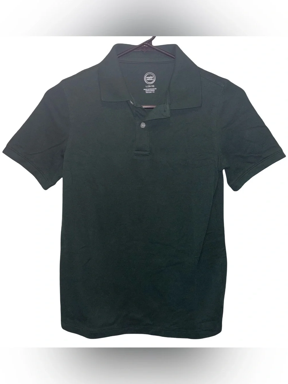 Boys Outfit Size Large 10-12 Cargo Pants Grey & Collar Short-Sleeve Shirt Green - Picture 5 of 6